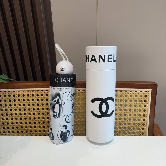 Chanel 50% folding manual umbrella made of Taiwan imported UV anti-ultraviolet u