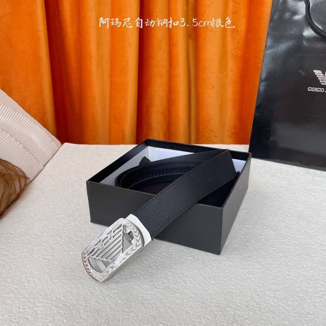 Armani top quality, calfskin with fine automatic steel buckle, fine workmanship,