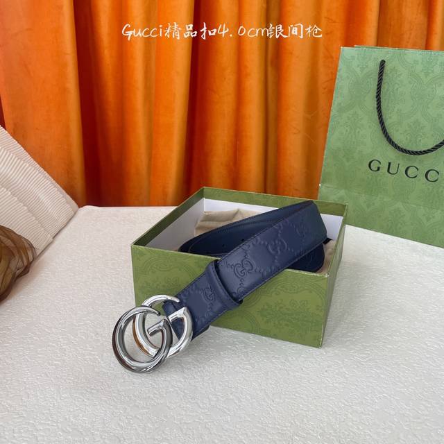 Gucci classic embossed leather with original leather sole boutique copper buckle