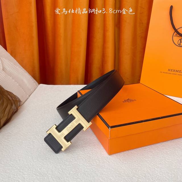 Hermes Hermes original Hermes, width 3.8cm imported original leather belt, doubl