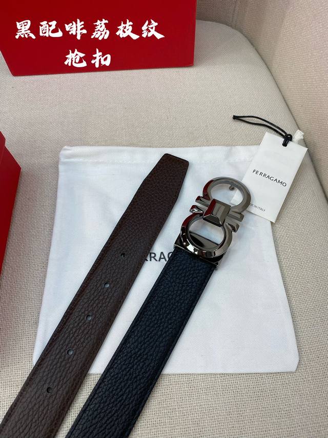 F3.5Cm high-end custom-made men's belt, double-sided imported cowhide, you can c