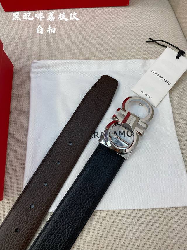 F3.5Cm high-end custom-made men's belt, double-sided imported cowhide, you can c