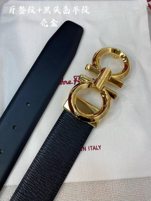 F3.5Cm high-end custom-made men's belt, double-sided imported cowhide, you can c