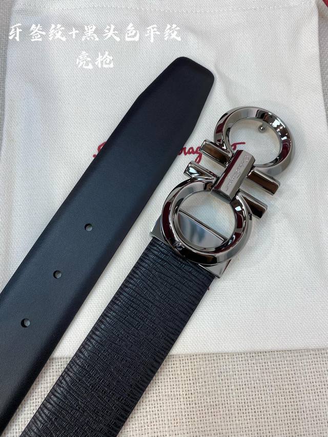 F3.5Cm high-end custom-made men's belt, double-sided imported cowhide, you can c