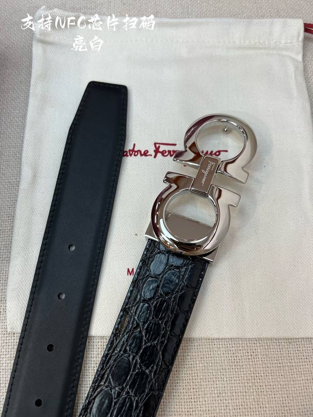 Nfc-F3.5Cm high-end custom men's belt, double-sided imported cowhide, you can ch