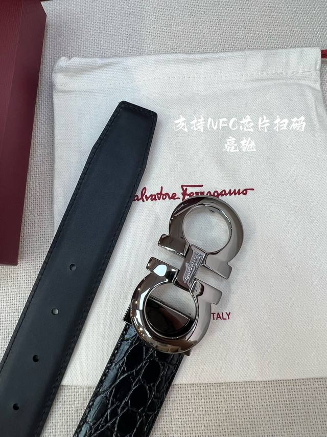 Nfc-F3.5Cm high-end custom men's belt, double-sided imported cowhide, you can ch
