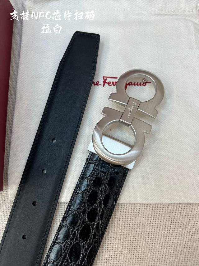 Nfc-F3.5Cm high-end custom men's belt, double-sided imported cowhide, you can ch
