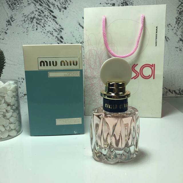 Counter quality Miumiu Miu Miu 2018 new floral pink girl women's perfume white c