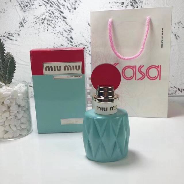 counter quality Miu Miu Miumiu Edp women's perfume retro pleated red cap Ml frag