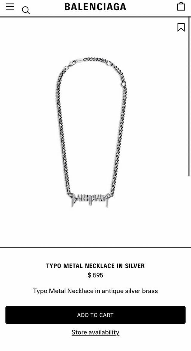original new product Balenciaga necklace Balenciaga old style counter consistent