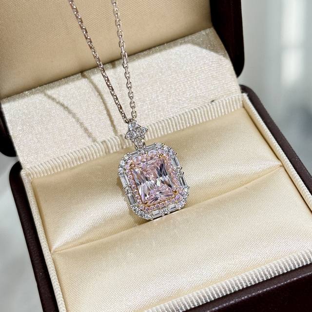 A6482 simulated diamond "Rich Woman" series four-claw five-carat pink diamond ne