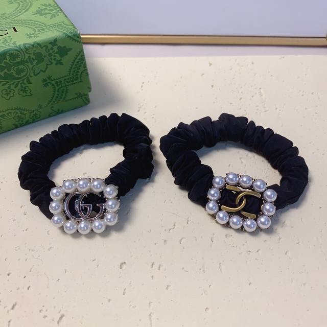 Chanel Gucci Pearl Logo Rubber Band Hairband Temperament Versatile Little Fairy