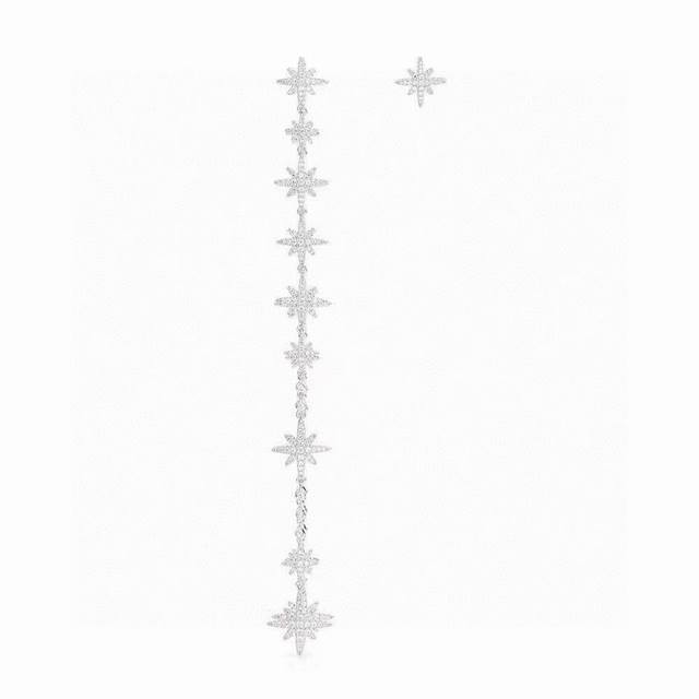 A batch M Monaco asymmetrical long rice star earrings! A very unique long earrin