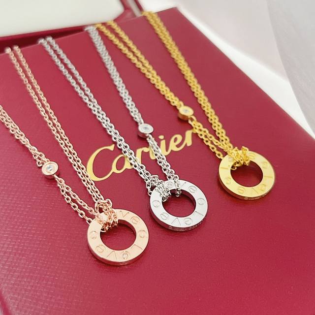 Purchasing sterling silver Love Cartier single diamond double chain necklace. Th