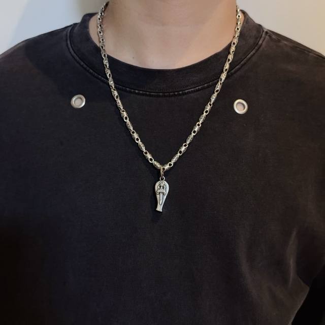New, counter-quality Chrome Hearts classic retro cross necklace, featuring a swo