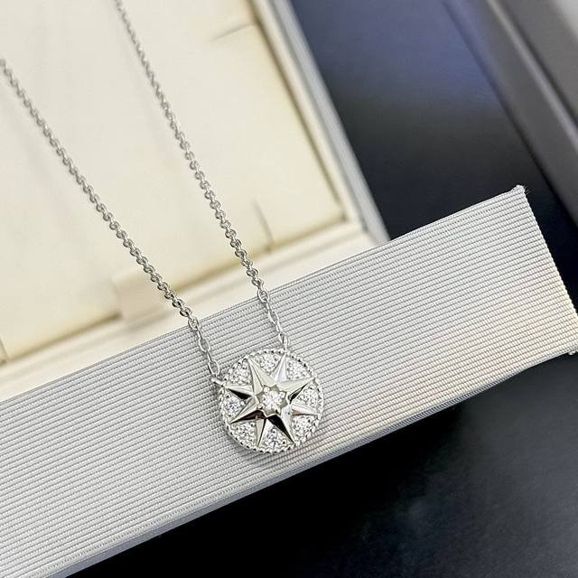 A2235 D double-sided full diamond compass necklace original replica luxury high-
