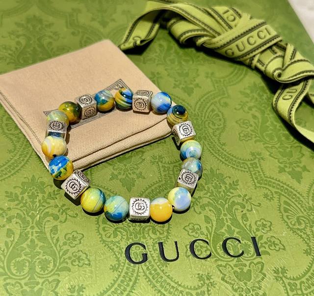 Gucci bracelet, unisex, the latest natural agate and lapis lazuli bracelet, a hi