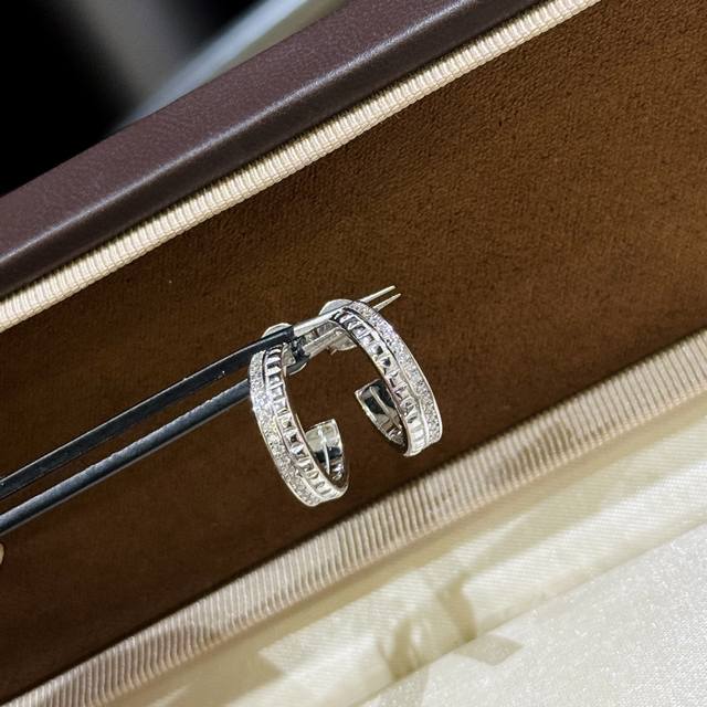 A5182 Popular Yang Mi style classic simple single row diamond grosgrain earrings