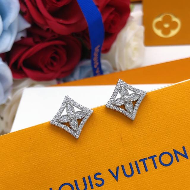 No. Led0034 Lv latest old flower earrings silver diamond diamond consistent Zp b