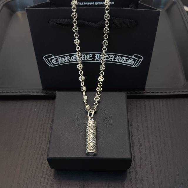 New, counter-quality Chrome Hearts classic retro flower ball necklace, featuring