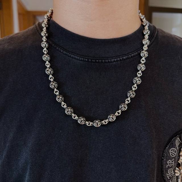 New counter-quality Chrome Hearts classic retro cross flower ball large thick ne