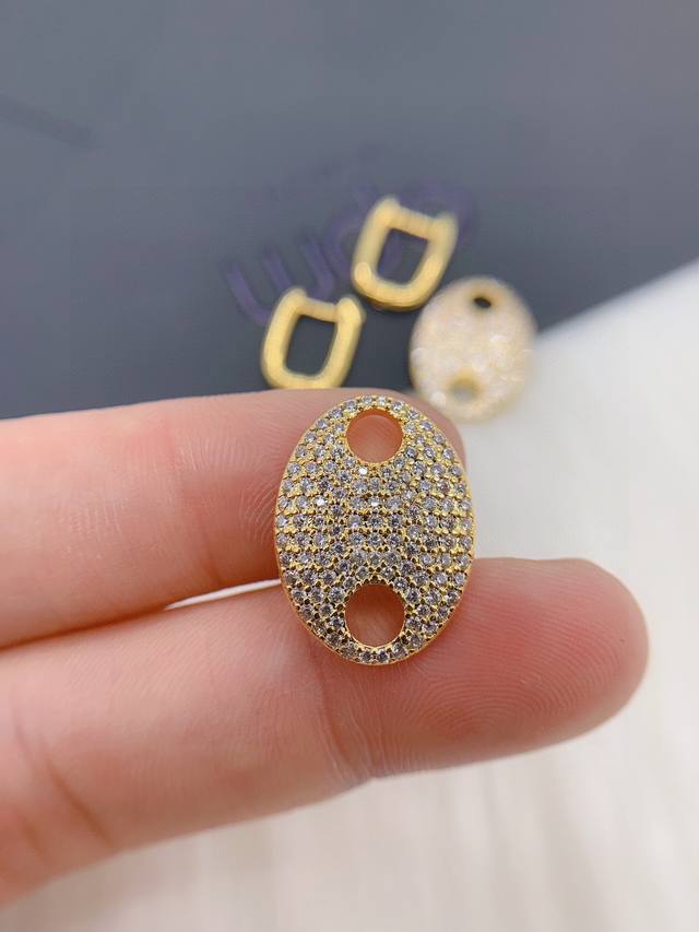 A batch M Monaco sailor full diamond hoop earrings. This pair of earrings reprod