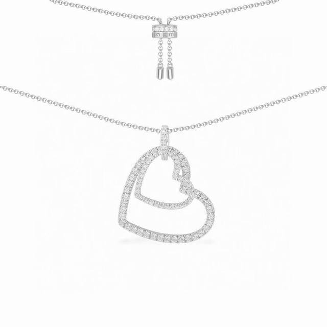 Batch A M Monaco diamond-encrusted double heart necklace! From the new season's