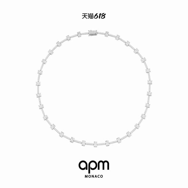 Batch A M Monaco new micro-inlaid square diamond necklace! Fashionable and simpl