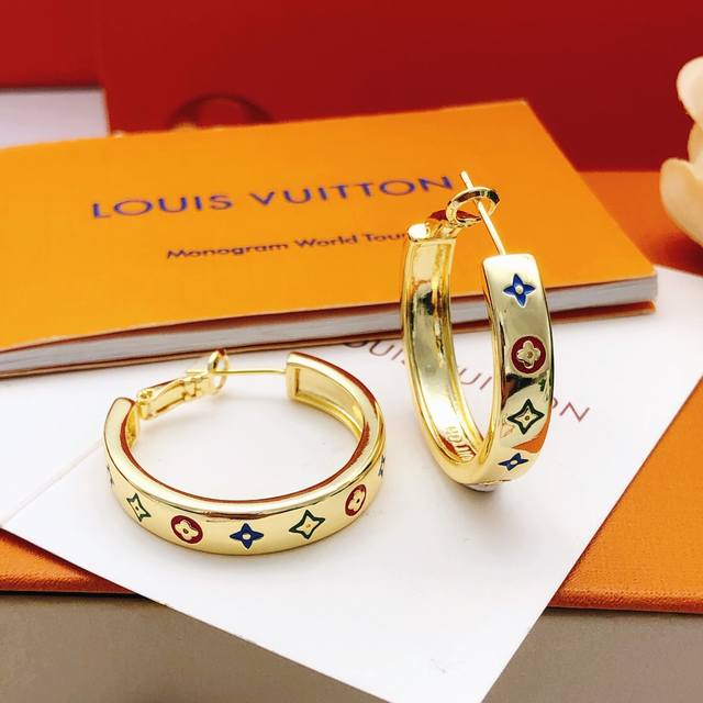 No. Led0355 Lv* Latest moon round earrings consistent Z batch brass material