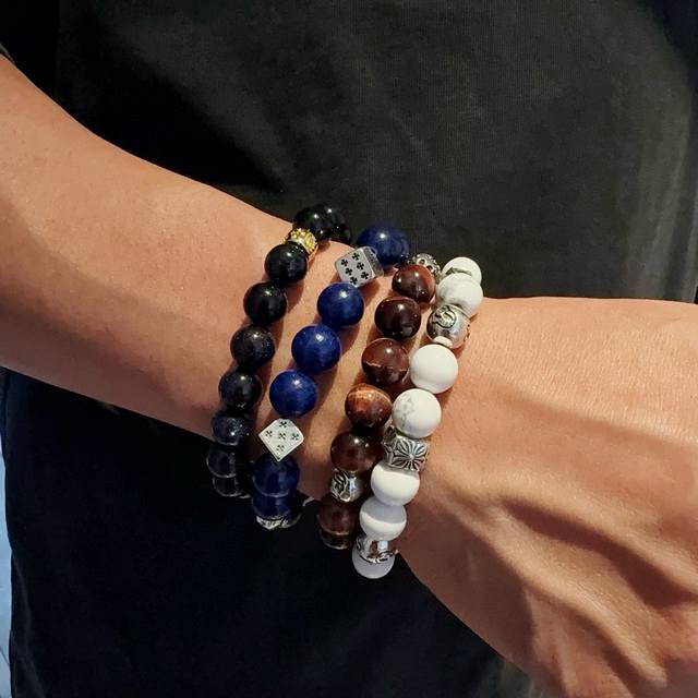 New counter-quality Chrome Hearts classic retro multi-element lapis lazuli brace