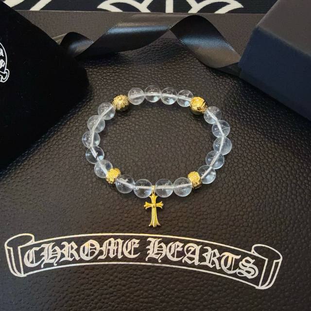 New counter quality Chrome Hearts classic retro multi-element white crystal brac