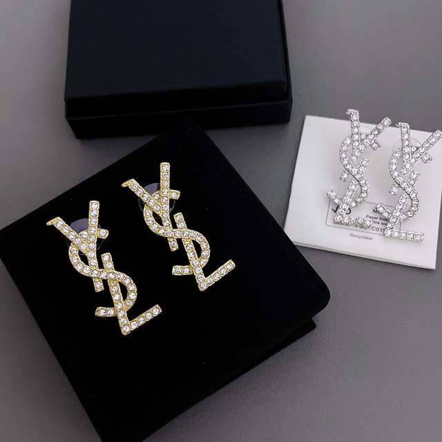 Gold Only! Our Ys1 full-diamond earrings are a true treasure! The silver version