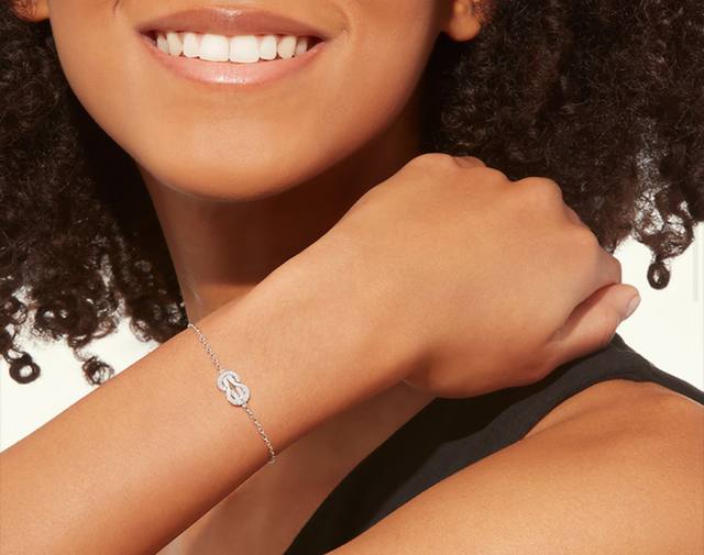 V gold material new product release Fred full diamond eight-shaped buckle bracel