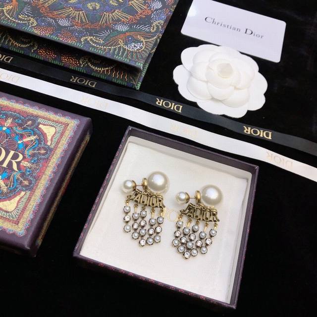 Dior Dior letter earrings unique personality design is really beautiful, using t