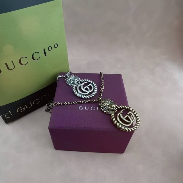 Gucci Double G Lion Head Necklace
