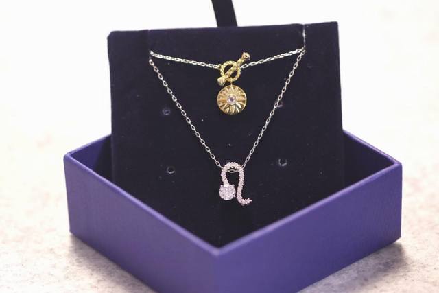 Swarovski Leo Guardian Clavicle Necklace. This Swarovski pendant is inspired by