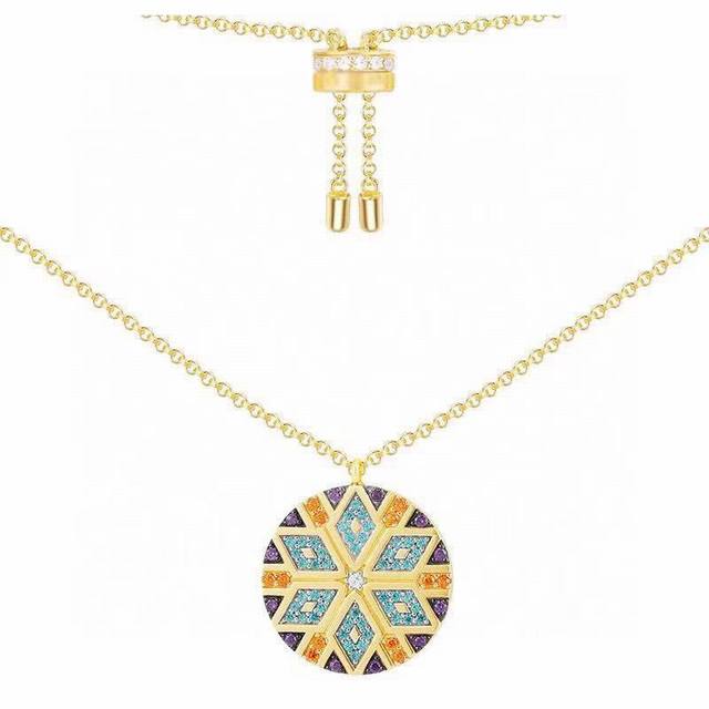 A batch M Monaco colorful snowflake geometric necklace! This season's jewelry de