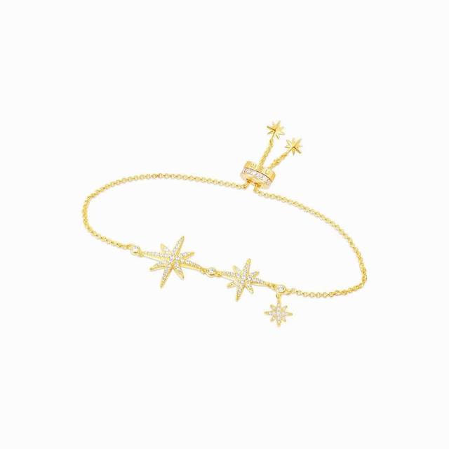 A batch M Monaco gold three-character star bracelet! The character "