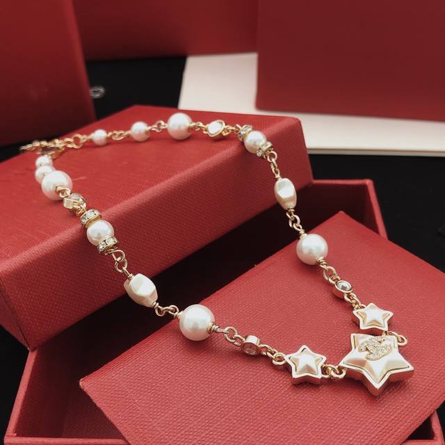 No. Xxl0256 Ch*Nel latest star necklace consistent with Z batch brass material