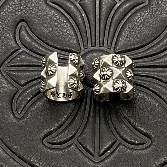 Ch trendy brand Croc ear clip unisex Thai silver retro distressed hip-hop punk e