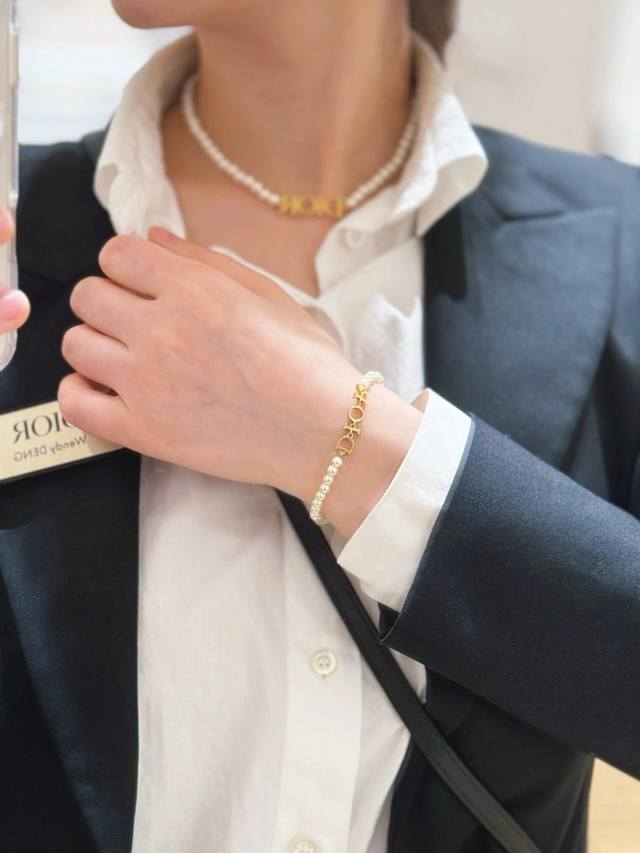 No. Dxl0270 Dio* latest pearl polished necklace consistent with Z batch brass ma