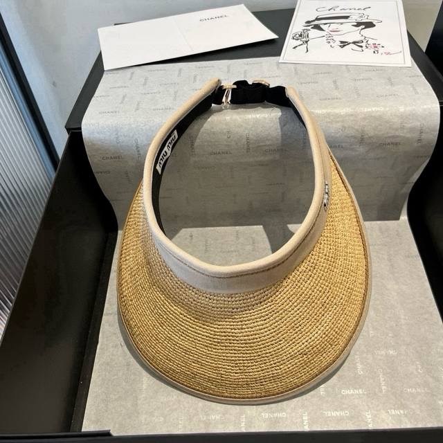 Miumiu Miu Miu raffia hollow top sun hat DDD