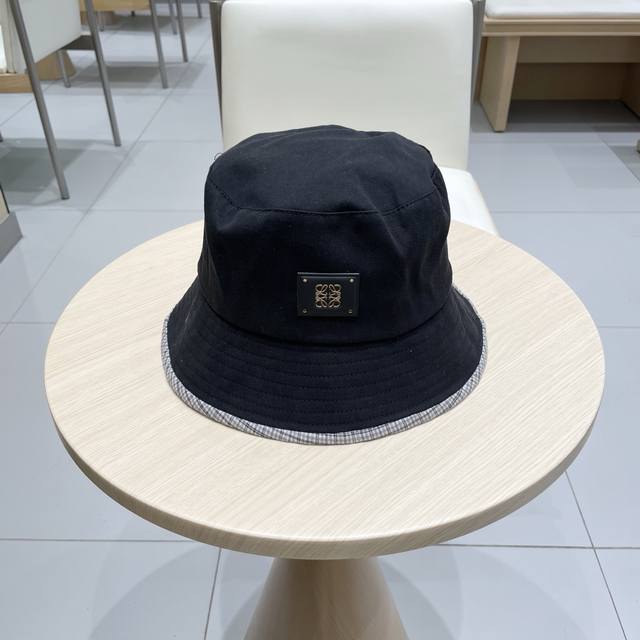 Loewe Loewe color matching plaid fisherman hat sun hat women's sun protection fo