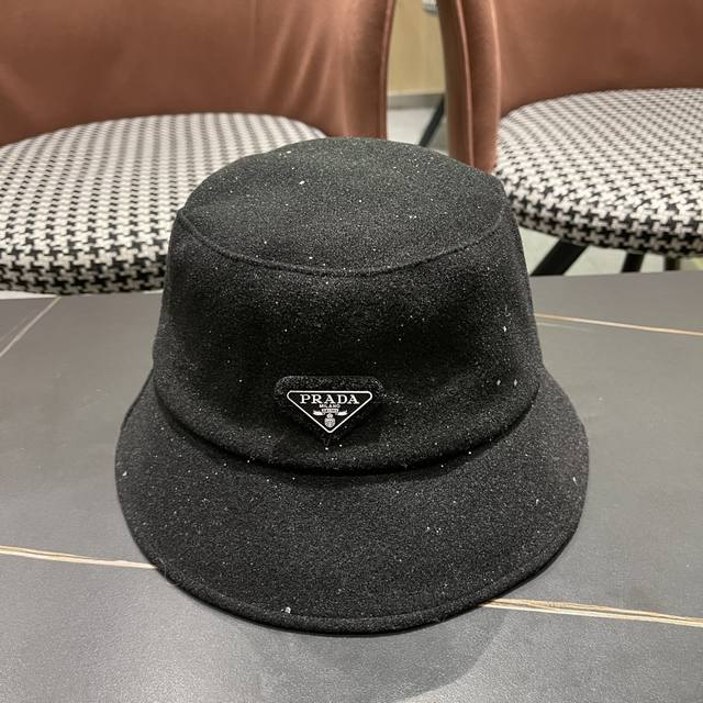 Prada black diamond bright line hidden flash fisherman hat summer breathable wo
