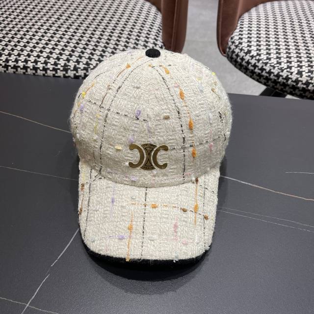 Celine early autumn new simple grid pattern baseball cap women's mesh breathable