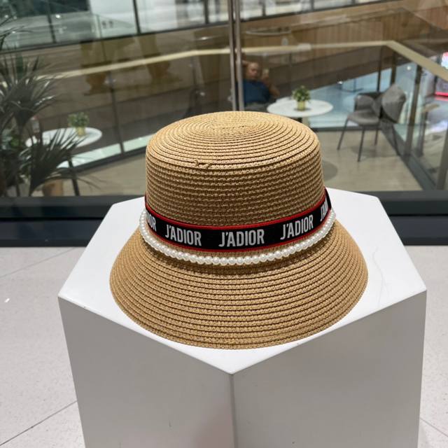 Dior new straw hat, lady style hat, head circumference 59cm DDD