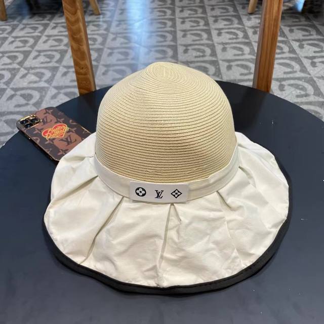 Lv Louis Vuitton 2025 new bow folding sunshade bucket hat ~ simple and elegant L