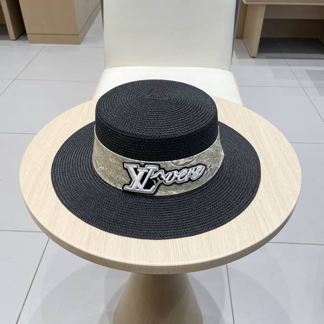 Louis Vuitton baseball cap Louisvuitton straw hat women's summer beach sun visor