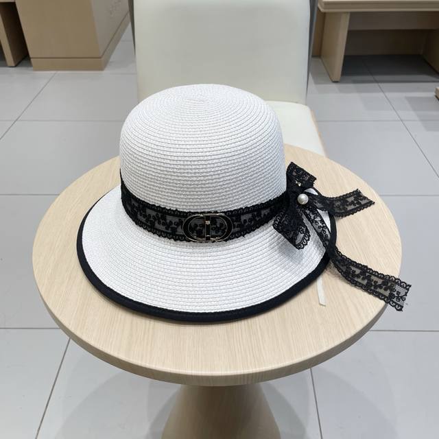 Dior new basin hat, ladylike straw hat, head circumference 57cm DDD