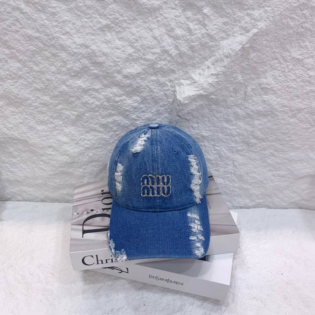 Running volumeMumu~New denim fabric baseball cap, simple and high-end feel suita